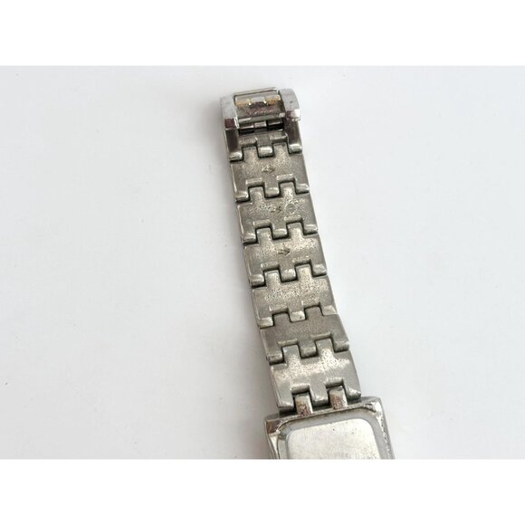 Liz Clairborne Silver T LIZ32SG Rhinestone Vintage Wristwatch - 22mm - WORKS! - Picture 7 of 12
